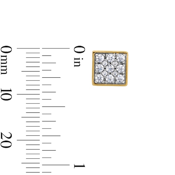 1/2 CT. T.w. Square-Shaped Certified Lab-Grown Multi-Diamond Stud Earrings in 10K Gold (F/Vs2)