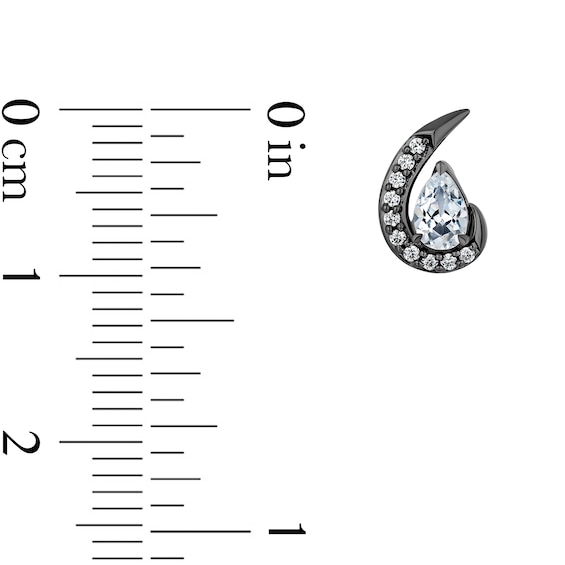 Enchanted Disney Villains Maleficent 1/2 CT. T.w. Pear Certified Lab-Grown Diamond Earrings in Black Sterling Silver