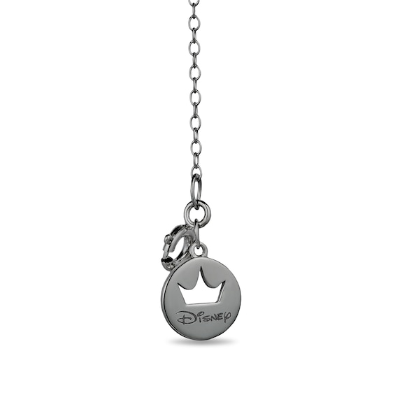 Enchanted Disney Villains Maleficent Onyx and 1/8 CT. T.w. Diamond Castle Pendant in Black Sterling Silver - 19"