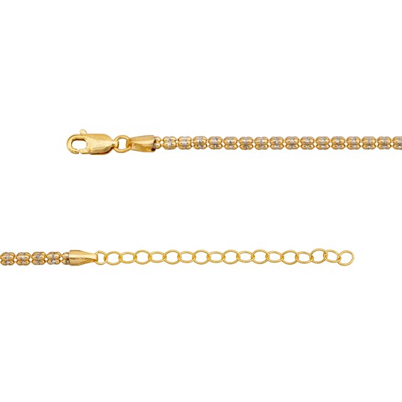 3.5mm Diamond-Cut Ice Bead Chain Necklace in Solid 10K Two-Tone Gold