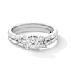 Thumbnail Image 1 of Vera Wang Love Collection 5/8 CT. T.W. Cushion-Cut Diamond Scatter Shank Bridal Set in 14K White Gold