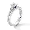 Thumbnail Image 3 of Vera Wang Love Collection 5/8 CT. T.W. Cushion-Cut Diamond Scatter Shank Bridal Set in 14K White Gold