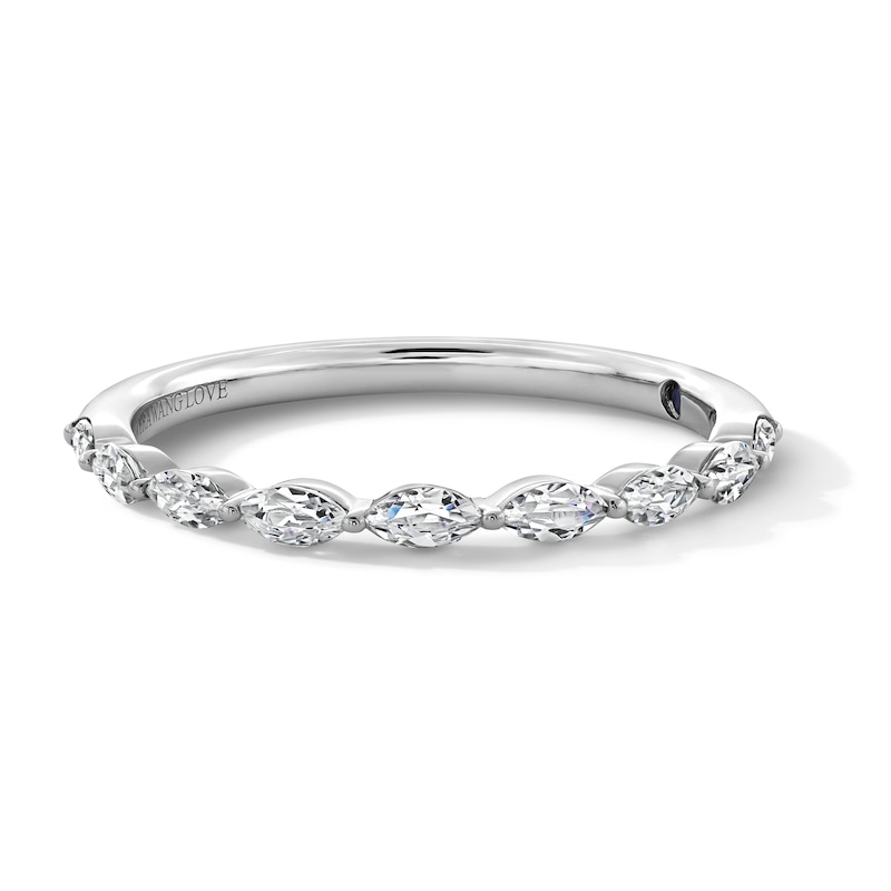 Main Image 1 of Vera Wang Love Collection 1/3 CT. T.W. Marquise-Cut Diamond Nine Stone Anniversary Band in 14K White Gold