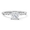 Thumbnail Image 1 of Vera Wang Love Collection 1-1/4 CT. T.W. Princess-Cut Diamond Alternating Shank Engagement Ring in 14K White Gold