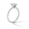 Thumbnail Image 2 of Vera Wang Love Collection 1-1/4 CT. T.W. Princess-Cut Diamond Alternating Shank Engagement Ring in 14K White Gold