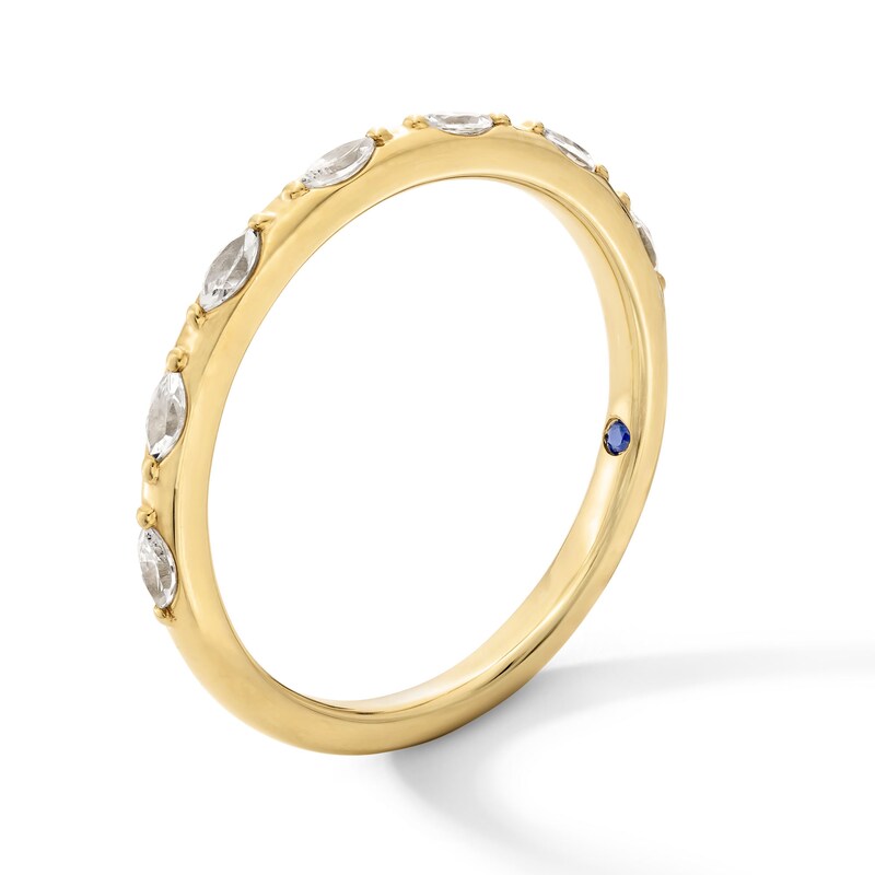 Main Image 2 of Vera Wang Love Collection 1/4 CT. T.W. Marquise-Cut Diamond Seven Stone Station Anniversary Band in 14K Gold