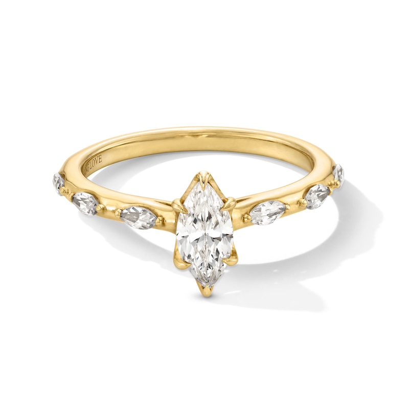 Main Image 1 of Vera Wang Love Collection 3/4 CT. T.W. Marquise-Cut Diamond Engagement Ring in 14K Gold
