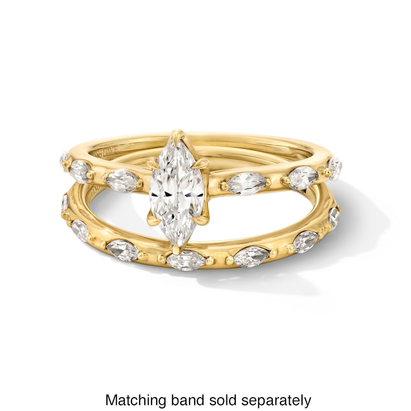 Main Image 3 of Vera Wang Love Collection 3/4 CT. T.W. Marquise-Cut Diamond Engagement Ring in 14K Gold