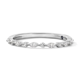 Vera Wang Love Collection 1 CT. T.W. Pear-Shaped Diamond Alternating Shank Engagement Ring in 14K White Gold