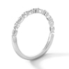 Thumbnail Image 2 of Vera Wang Love Collection 1 CT. T.W. Pear-Shaped Diamond Alternating Shank Engagement Ring in 14K White Gold