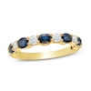 Thumbnail Image 1 of Vera Wang Love Collection Oval Blue Sapphire and 3/8 CT. T.W. Diamond Alternating Band in 14K Gold