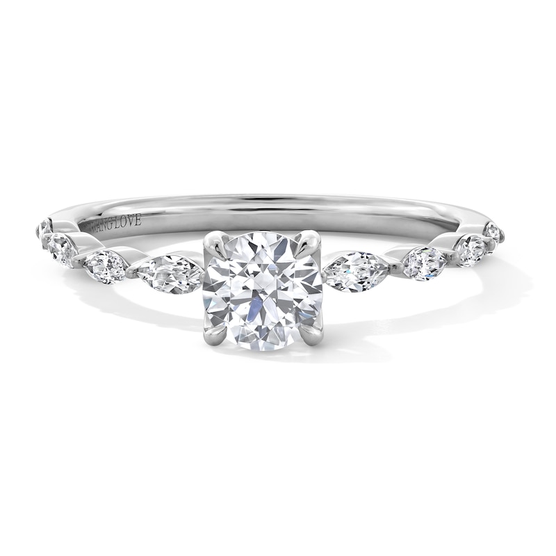 Main Image 1 of Vera Wang Love Collection 3/4 CT. T.W. Diamond Scallop Shank Engagement Ring in 14K White Gold