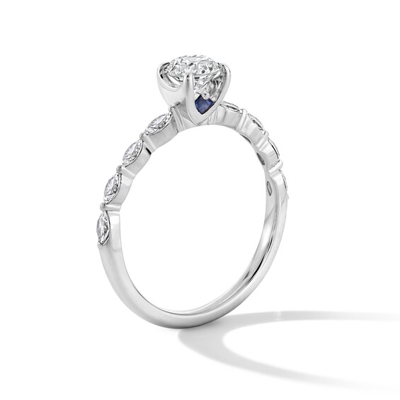 Vera Wang Love Collection 3/4 CT. T.w. Diamond Scallop Shank Engagement Ring in 14K White Gold