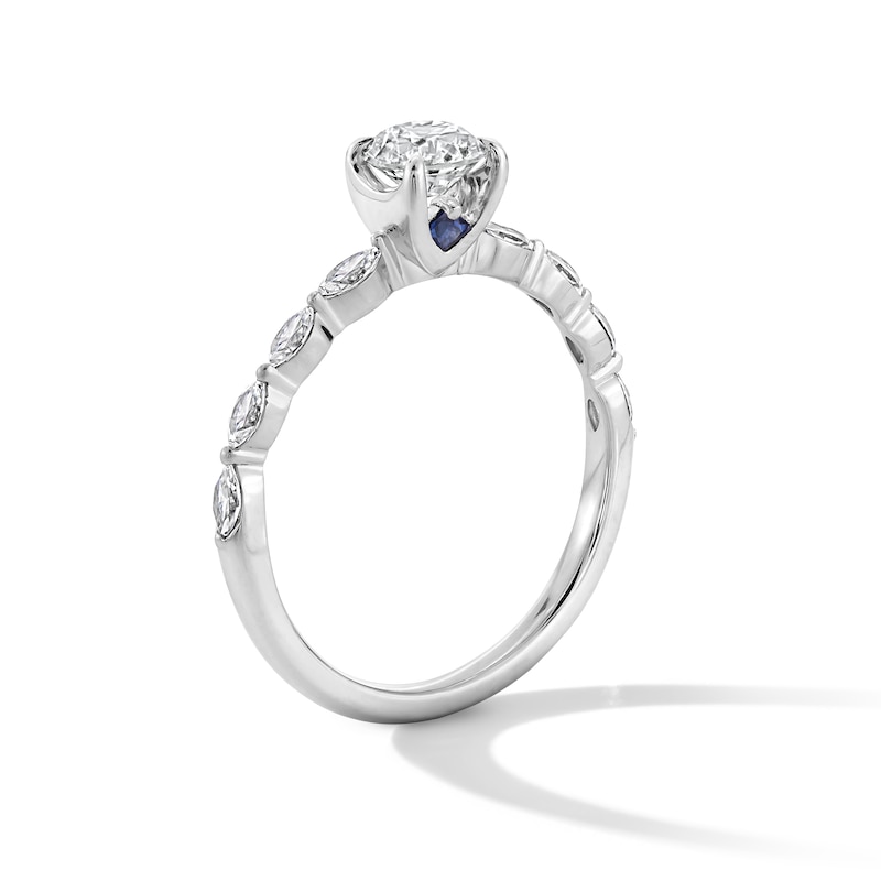 Main Image 2 of Vera Wang Love Collection 3/4 CT. T.W. Diamond Scallop Shank Engagement Ring in 14K White Gold