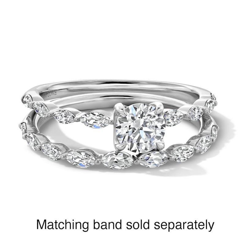 Main Image 3 of Vera Wang Love Collection 3/4 CT. T.W. Diamond Scallop Shank Engagement Ring in 14K White Gold