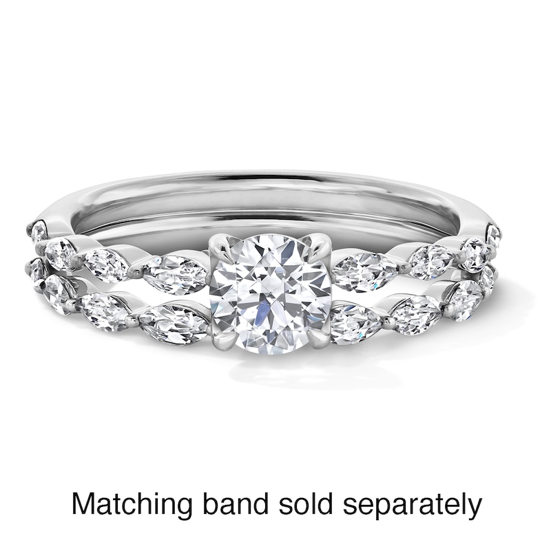 Main Image 4 of Vera Wang Love Collection 3/4 CT. T.W. Diamond Scallop Shank Engagement Ring in 14K White Gold