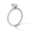 Thumbnail Image 2 of Vera Wang Love Collection 1 CT. T.W. Oval Diamond Alternating Shank Engagement Ring in 14K White Gold