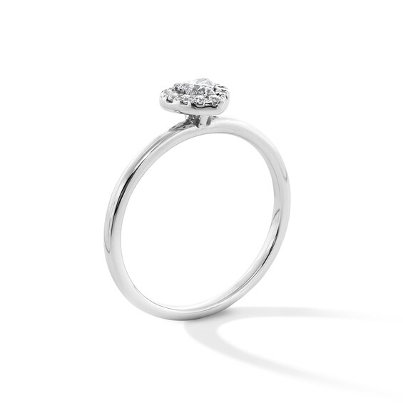 1/4 CT. T.w. Heart-Shaped Certified Lab-Grown Diamond Frame Promise Ring in 10K White Gold (F/Si2)