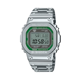 Men's Casio G-Shock Full Metal Digital Solar-Powered Watch with Octagonal Grey and Green Dial (Model: GMWB5000D-3)