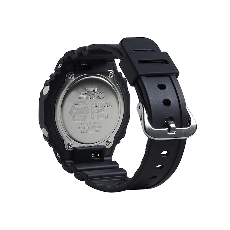 Main Image 2 of Men's Casio G-Shock Icon Analog-Digital Black Resin Strap Watch with Black Dial (Model: GA2100-1A)