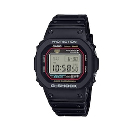 Men's Casio G-Shock Icon Digital Black Resin Strap Watch with Octagonal Grey Dial (Model: DW5000R-1A)