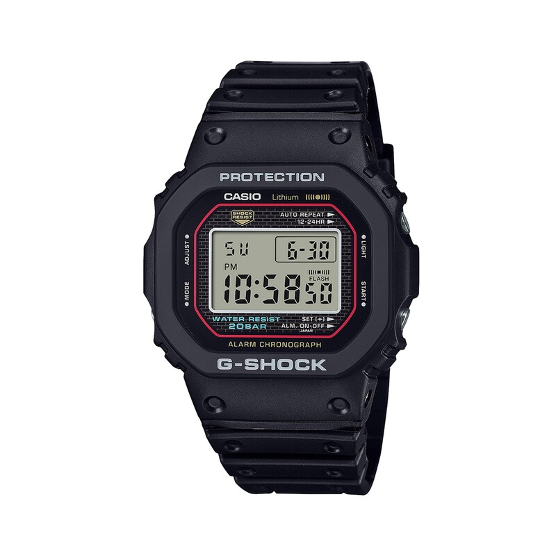Main Image 1 of Men's Casio G-Shock Icon Digital Black Resin Strap Watch with Octagonal Grey Dial (Model: DW5000R-1A)