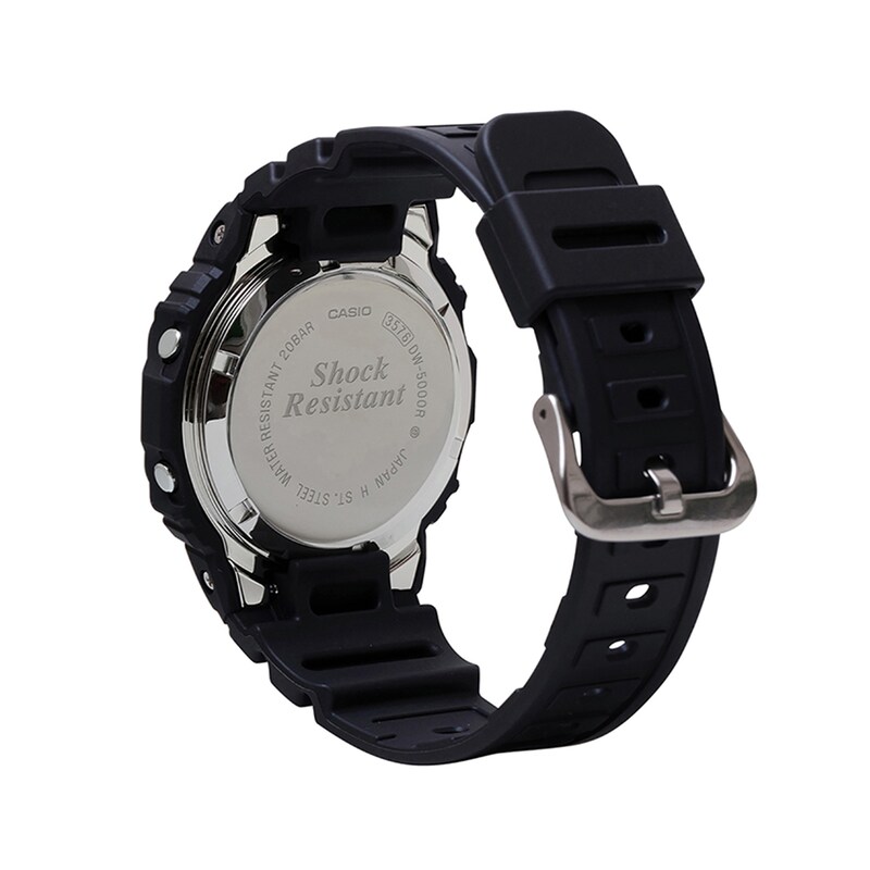 Main Image 2 of Men's Casio G-Shock Icon Digital Black Resin Strap Watch with Octagonal Grey Dial (Model: DW5000R-1A)