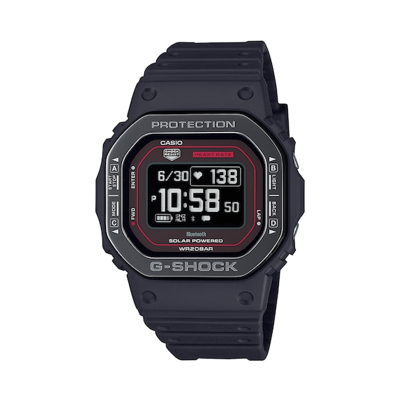 Men's Casio G-Shock Move Digital Black Resin Strap Solar-Powered Watch with Octagonal Black Dial (Model: Dwh5600Mb1A4)