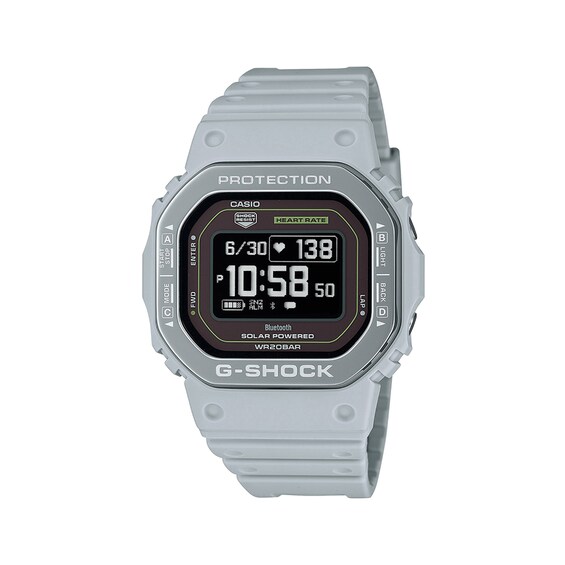 Men's Casio G-Shock Move Digital Grey Resin Strap Solar-Powered Watch with Octagonal Black Dial (Model: Dwh5600Mb8A9)