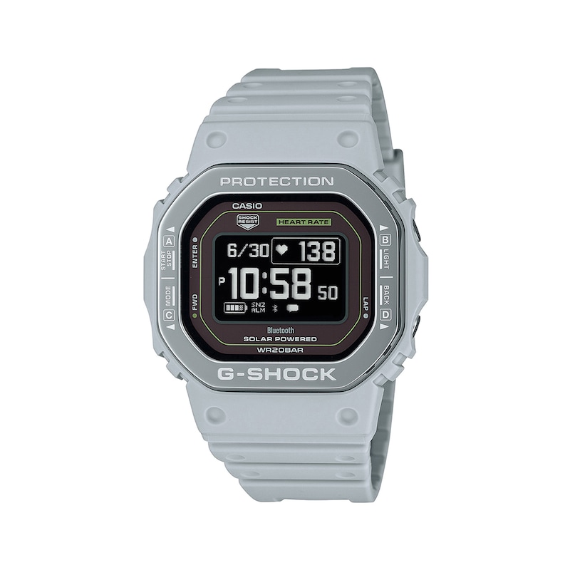 Main Image 1 of Men's Casio G-Shock Move Digital Grey Resin Strap Solar-Powered Watch with Octagonal Black Dial (Model: DWH5600MB8A9)