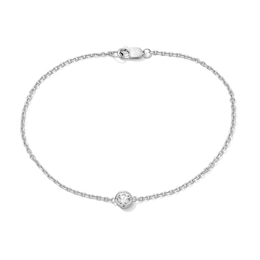 1/4 CT. Certified Lab-Grown Diamond Solitaire Chain Bracelet in Sterling Silver (F/VS2)