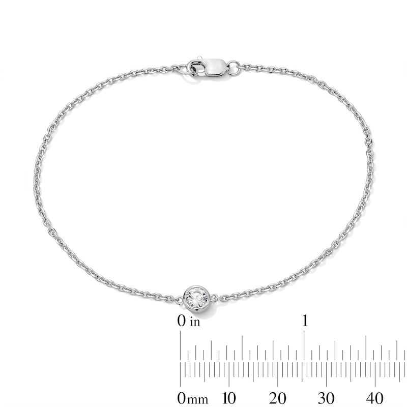 Main Image 3 of 1/4 CT. Certified Lab-Grown Diamond Solitaire Chain Bracelet in Sterling Silver (F/VS2)