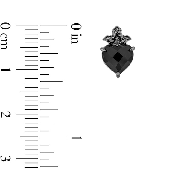 Enchanted Disney Villains Maleficent Onyx and Black Diamond Wings Pendant and Stud Earrings Set in Black Sterling Silver