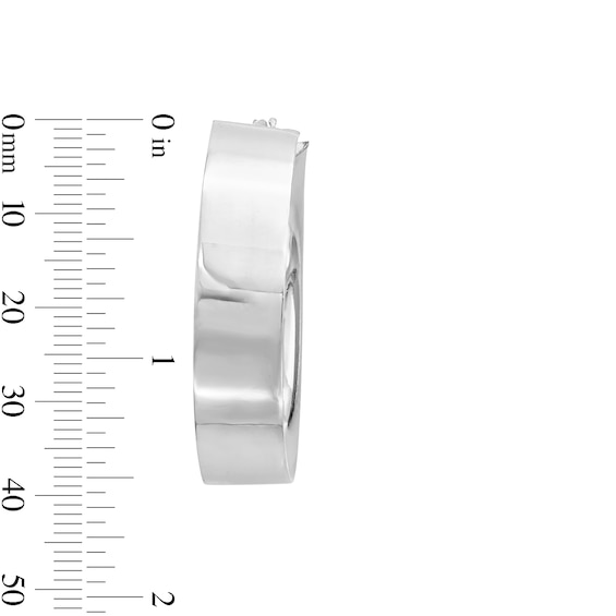 35.0mm Flat Tube Hoop Earrings in Hollow Sterling Silver