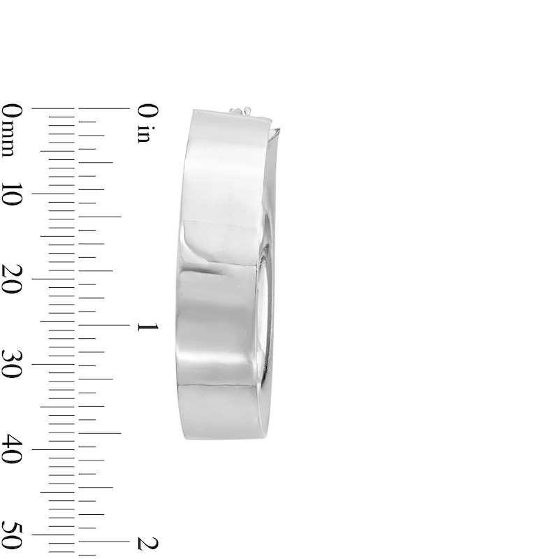 Main Image 2 of 35.0mm Flat Tube Hoop Earrings in Hollow Sterling Silver