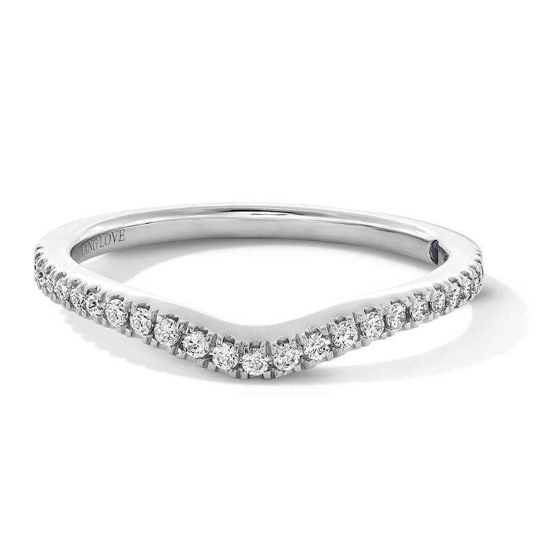 Main Image 1 of Vera Wang Love Collection 1/6 CT. T.W. Diamond Contour Anniversary Band in 14K White Gold