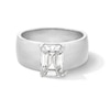 Thumbnail Image 1 of 2 CT. Emerald-Cut Certified Lab-Grown Diamond Solitaire Thick Shank Engagement Ring in 14K White Gold (F/VS2)