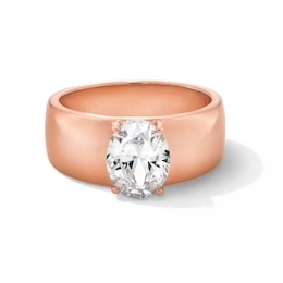 2 CT. Oval Certified Lab-Grown Diamond Solitaire Thick Shank Engagement Ring in 14K Rose Gold (F/VS2)