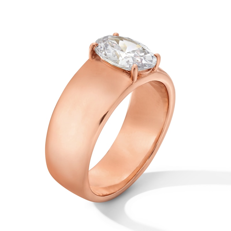Main Image 2 of 2 CT. Oval Certified Lab-Grown Diamond Solitaire Thick Shank Engagement Ring in 14K Rose Gold (F/VS2)