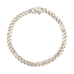 8.0mm Diamond-Cut Miami Cuban Curb Chain Bracelet in Hollow 10K Two-Tone Gold - 8.5"