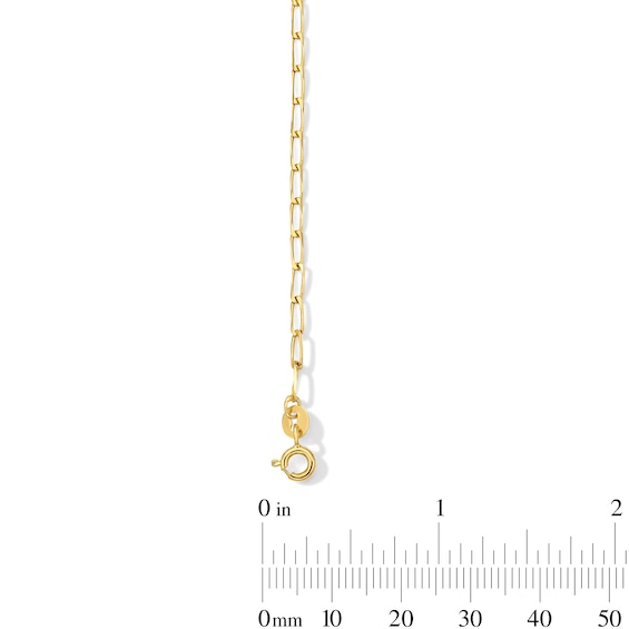 2.0mm Diamond-Cut Paper Clip Chain Anklet in Solid 10K Gold - 10"