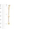 Thumbnail Image 3 of Cube Station Chain Drop Earrings in Hollow 10K Gold