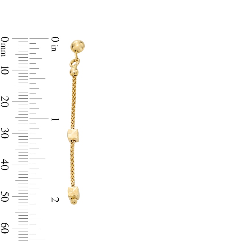Main Image 3 of Cube Station Chain Drop Earrings in Hollow 10K Gold