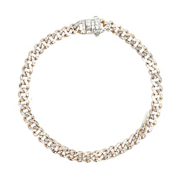 5.0mm Diamond-Cut Miami Cuban Curb Chain Bracelet in Hollow 10K Two-Tone Gold - 7.5”