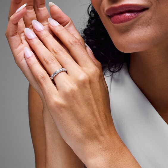 1-1/2 CT. T.w. Certified Lab-Grown Diamond Nine Stone Anniversary Band in 14K White Gold (F/Vs2)