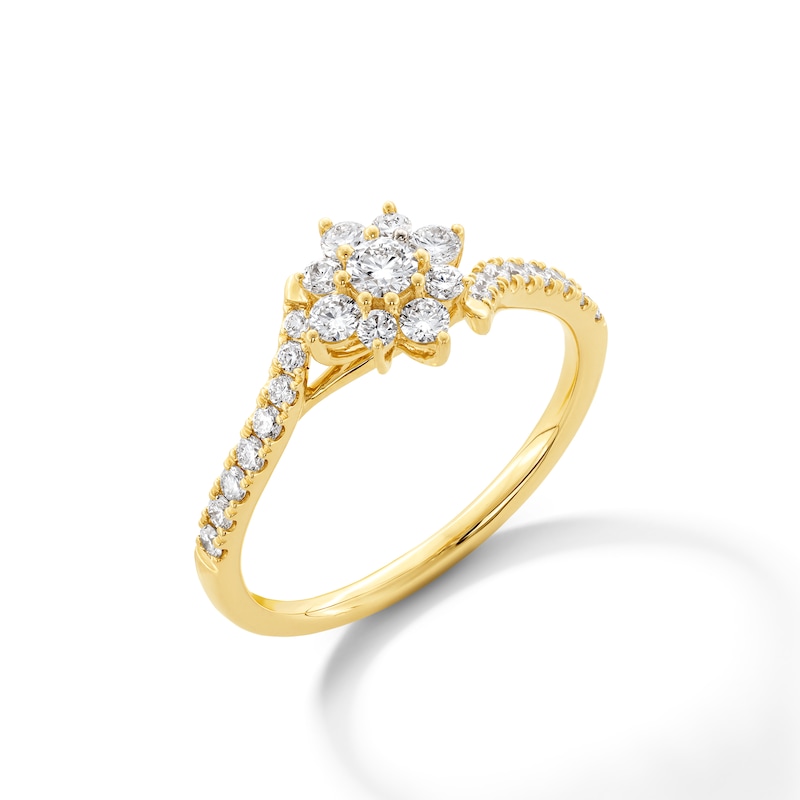 Main Image 2 of 1/2 CT. T.W. Certified Lab-Grown Multi-Diamond Bypass Ring in 10K Gold (F/VS2)