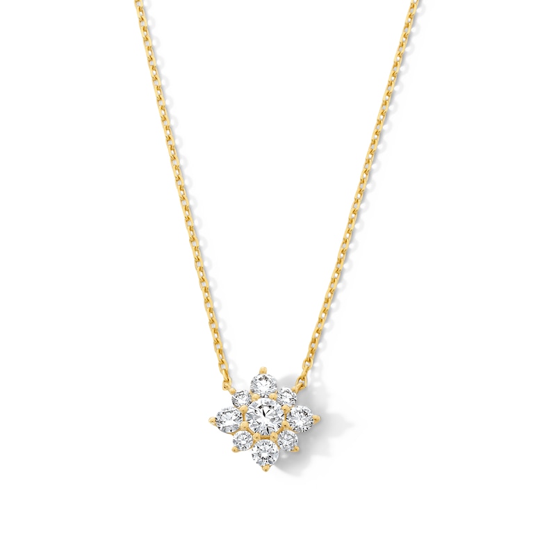 Main Image 1 of 1/2 CT. T.W. Certified Lab-Grown Multi-Diamond Necklace in 10K Gold (F/VS2)