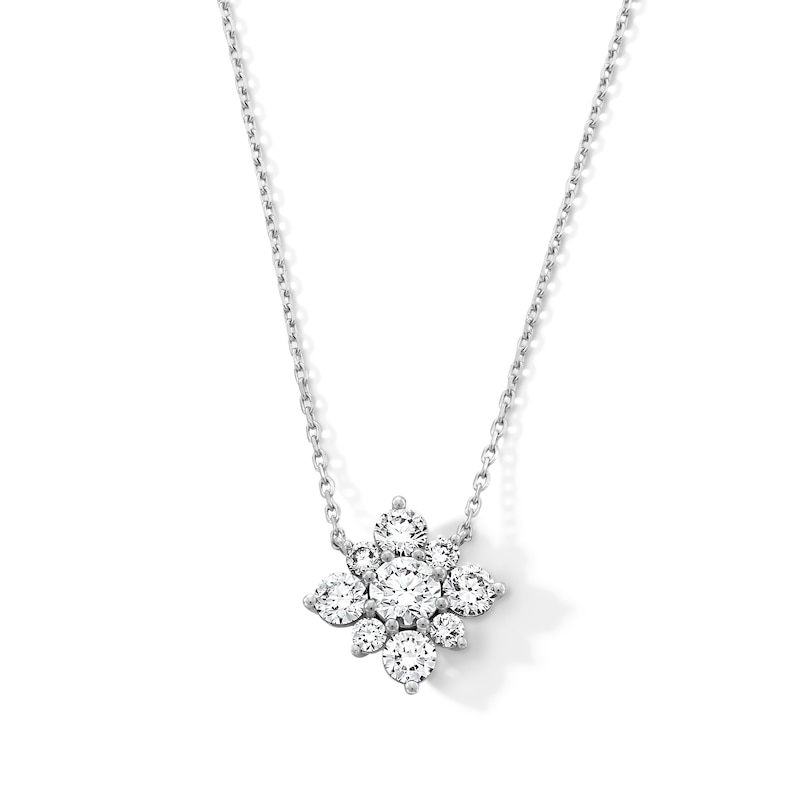 Main Image 1 of 1 CT. T.W. Certified Lab-Grown Multi-Diamond Necklace in 10K White Gold (F/VS2)