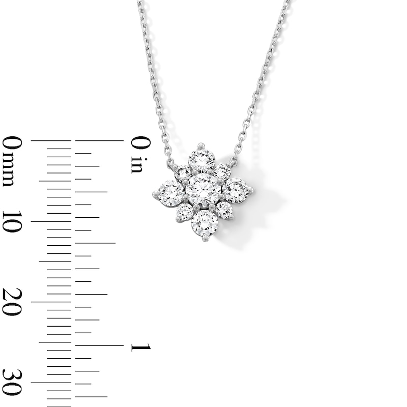 Main Image 3 of 1 CT. T.W. Certified Lab-Grown Multi-Diamond Necklace in 10K White Gold (F/VS2)