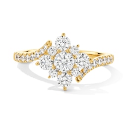 1 CT. T.W. Certified Lab-Grown Multi-Diamond Bypass Ring in 10K Gold (F/VS2)
